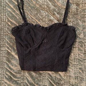 Tilly’s Black Eyelet Women's Top